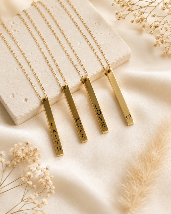 Faith Hope Love Bar Necklace